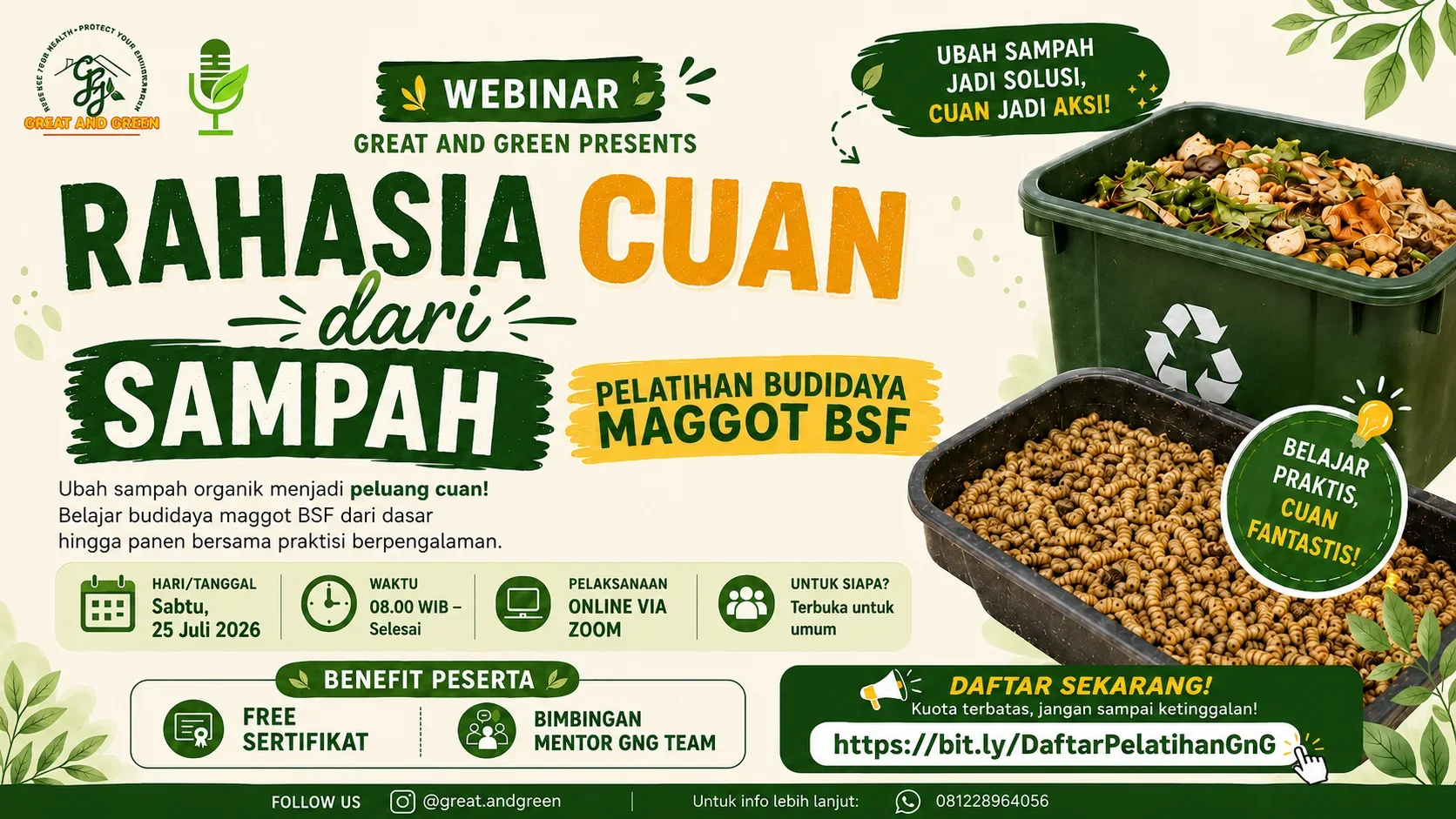 Sampah organik setiap hari terus bertambah. Tapi, jangan buru-buru dibuang, karena sampahmu bisa jadi peluang cuan! 💰